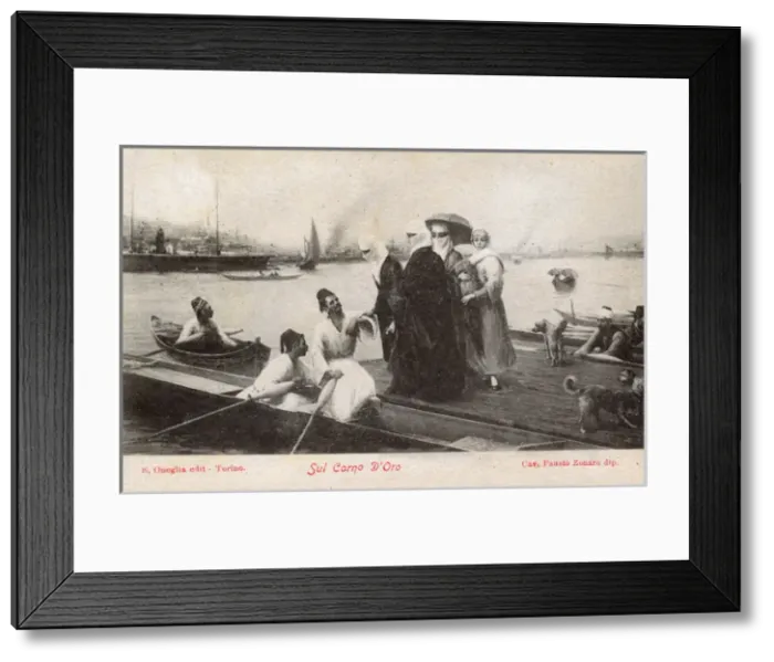 Framed Print : Jetty scene on the Golden Horn Framed Print : Jetty scene on the Golden Horn