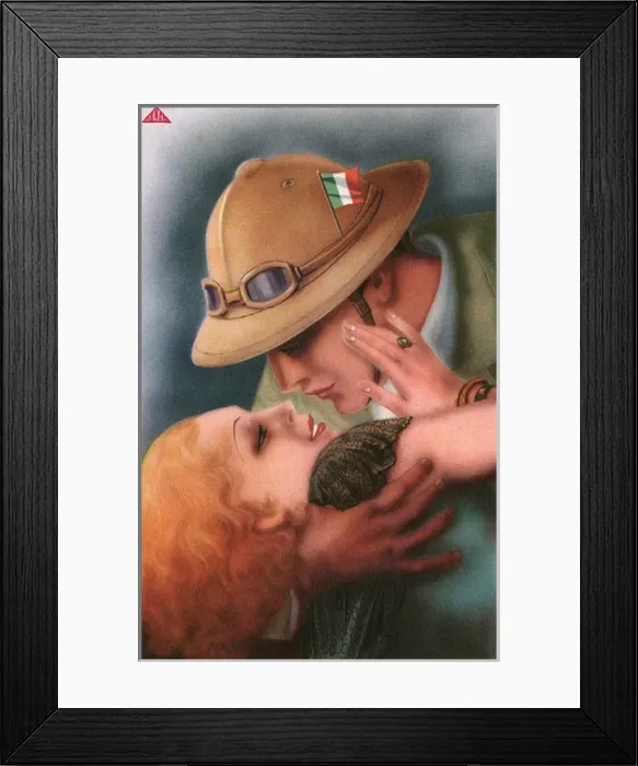 Framed Print : WW1 - Italian soldier and his sweetheart Framed Print : WW1 - Italian soldier and his sweetheart