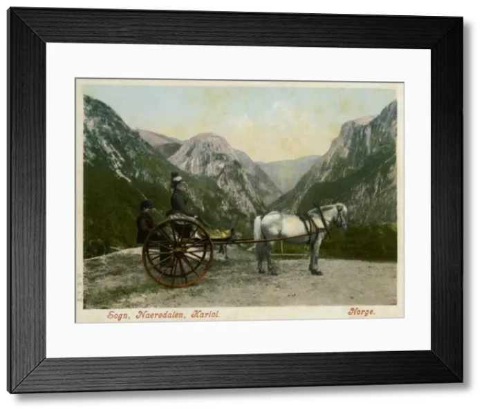 Framed Print : Horse-drawn carriage, Naerodalen, Sogn, Norway Framed Print : Horse-drawn carriage, Naerodalen, Sogn, Norway