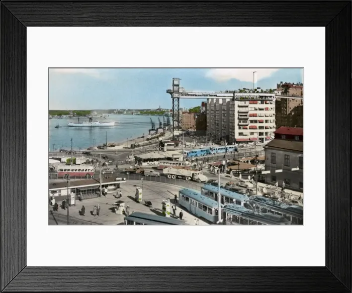 Framed Print : Busy waterfront scene, Stockholm, Sweden