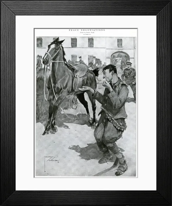 Framed Print : Peace Negotiations by Lawson Wood WW1 horses Framed Print : Peace Negotiations by Lawson Wood WW1 horses