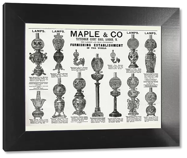 Advert for Maple & Co. lamps 1888