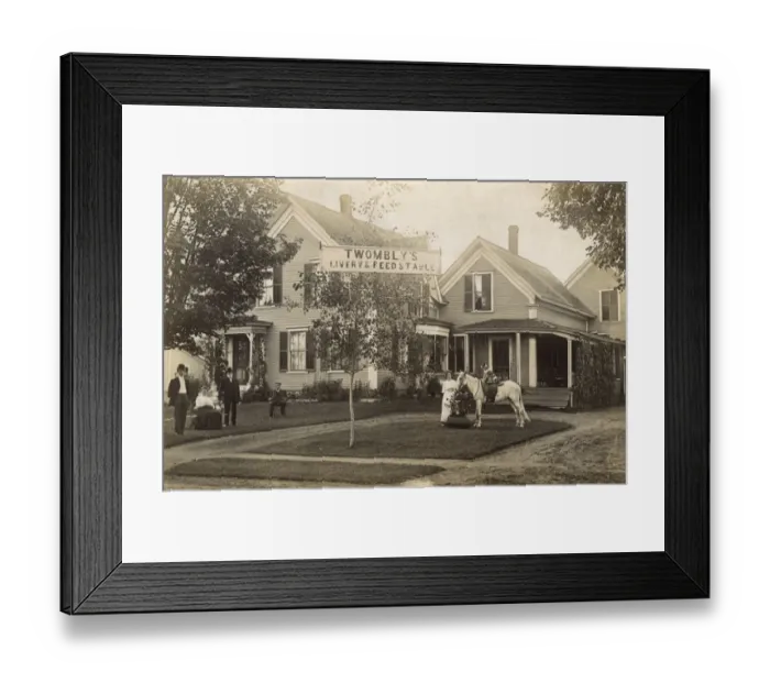 Framed Print : Twomblys Livery & Feed Stable, USA Framed Print : Twomblys Livery & Feed Stable, USA