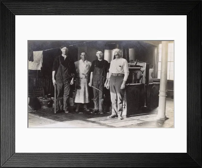 Framed Print : Four cooks inside their work premises, USA Framed Print : Four cooks inside their work premises, USA