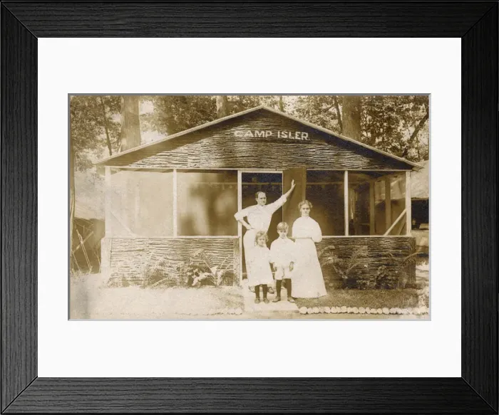 Framed Print : Family group, Camp Isler, USA Framed Print : Family group, Camp Isler, USA