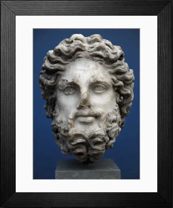 Framed Print : Zeus. Rome. Late 2nd century AD. Bust. Marble Framed Print : Zeus. Rome. Late 2nd century AD. Bust. Marble