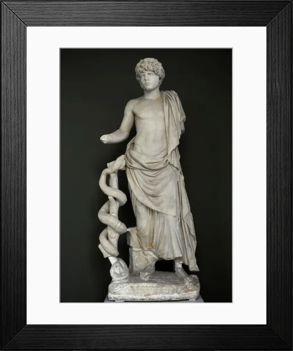 Framed Print : Statue of a young Roman depicted as Asklepion. From Framed Print : Statue of a young Roman depicted as Asklepion. From