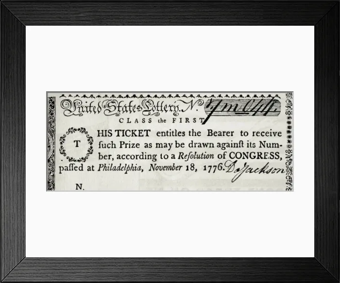 Framed Print : United States. Lottery ticket, 1776 Framed Print : United States. Lottery ticket, 1776