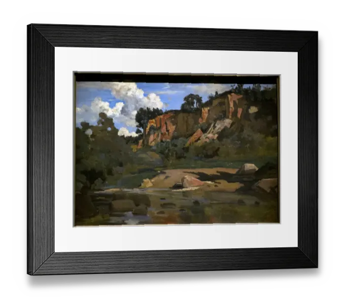 Framed Print : The Red Rocks at Civita Castellana, c. 1827, by Camille Framed Print : The Red Rocks at Civita Castellana, c. 1827, by Camille