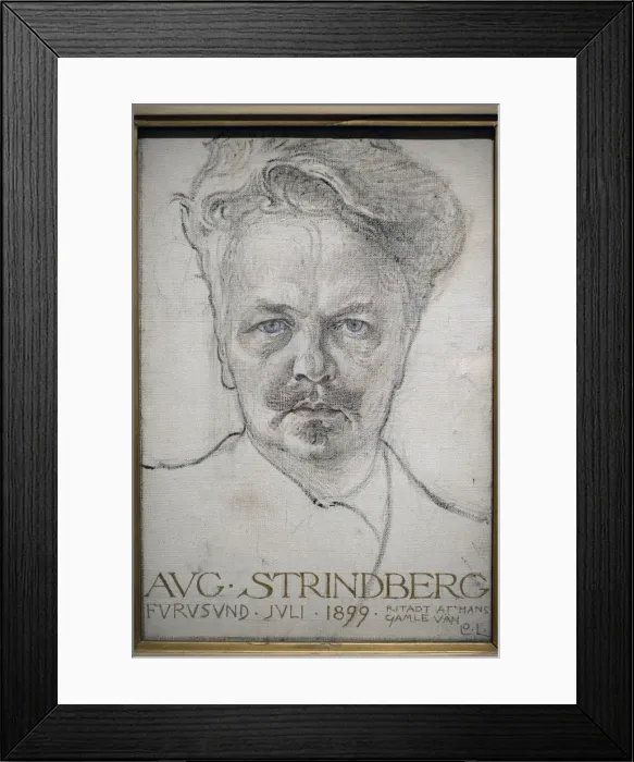 Framed Print : Portrait of August Strindberg (1849-1912) by Carl Larsson Framed Print : Portrait of August Strindberg (1849-1912) by Carl Larsson