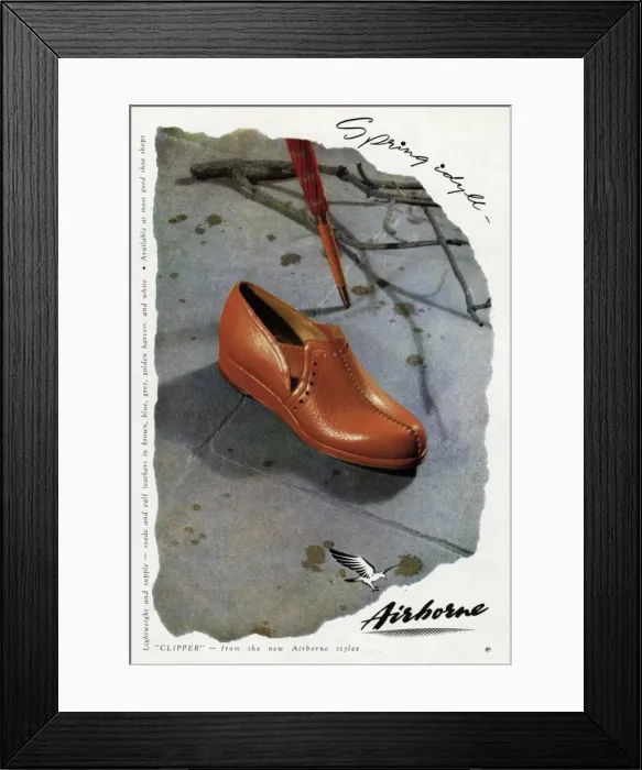 Framed Print : Advert for Airborne womens footwear 1949 Framed Print : Advert for Airborne womens footwear 1949