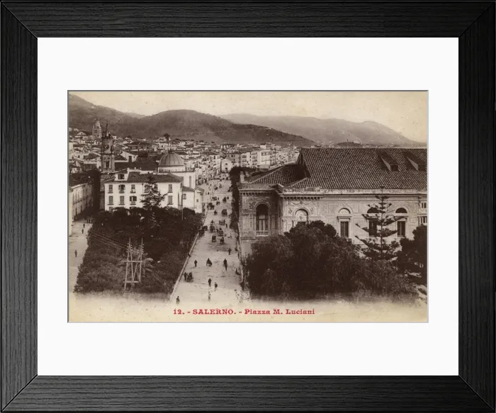 Framed Print : Italy - Salerno - Piazza M. Luciani