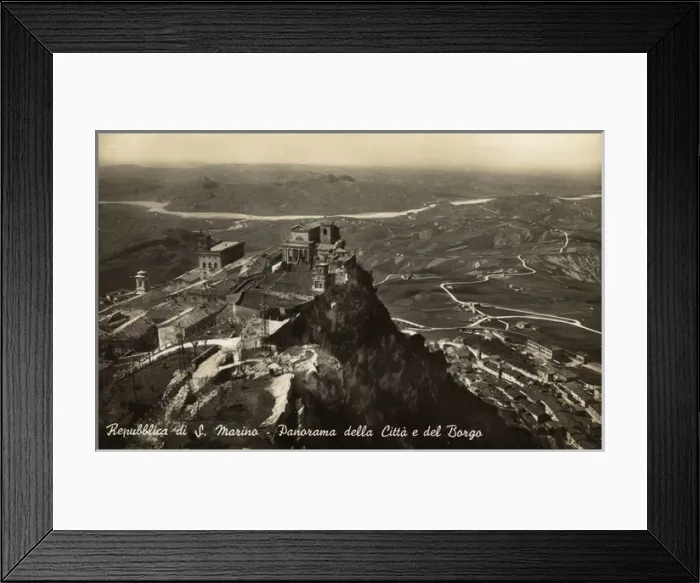 Framed Print : San Marino - Panorama of The City, Defensive Walls and Borgo Framed Print : San Marino - Panorama of The City, Defensive Walls and Borgo