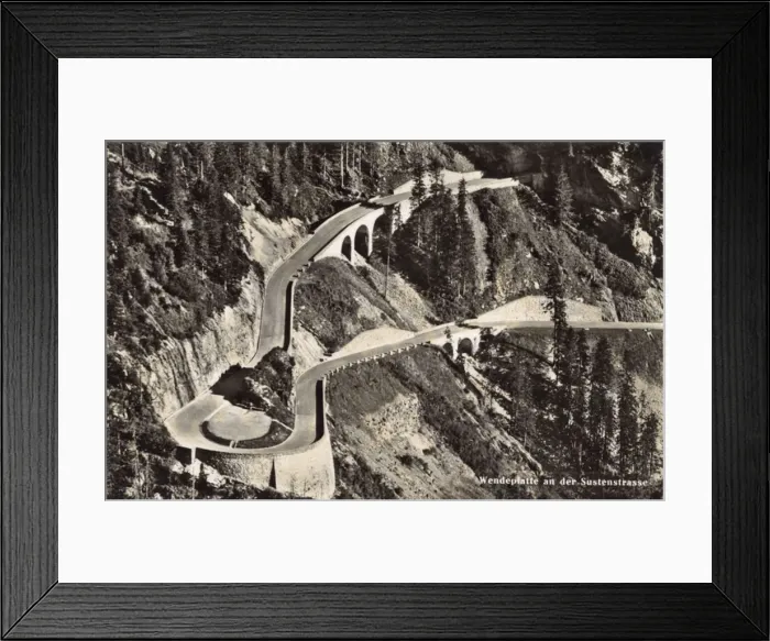 Framed Print : Switzerland - Switchback turn on the Sustenstrasse Framed Print : Switzerland - Switchback turn on the Sustenstrasse