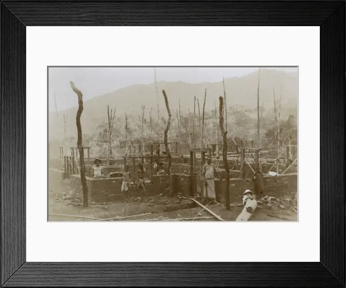 Framed Print : Mission Station under construction, Chididi, Nyasaland Framed Print : Mission Station under construction, Chididi, Nyasaland
