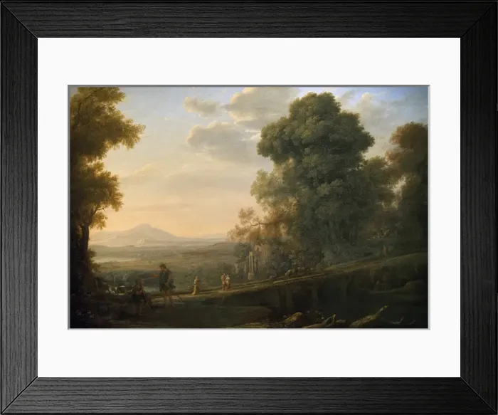 Framed Print : Landscape with Rebekah Taking Leave of her Father Framed Print : Landscape with Rebekah Taking Leave of her Father