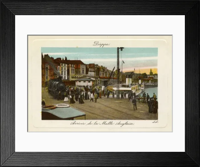 Framed Print : Dieppe, France - Arrival of the English Steam Packet Boat Framed Print : Dieppe, France - Arrival of the English Steam Packet Boat
