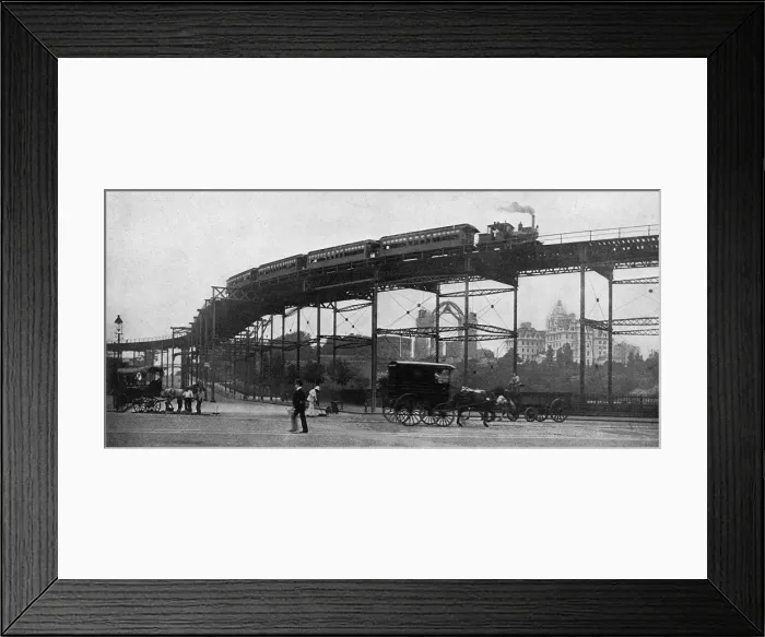 Framed Print : Elevated Railroad, 110th Street, New York City, USA Framed Print : Elevated Railroad, 110th Street, New York City, USA