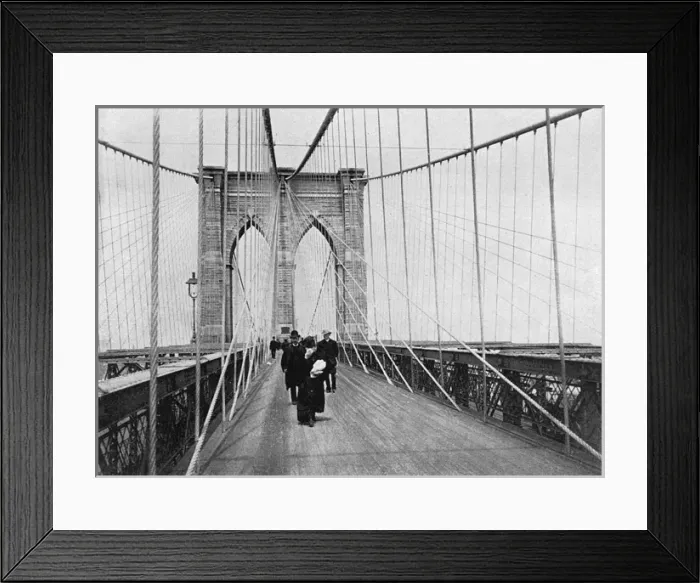 Framed Print : Promenade on Brooklyn Bridge, New York City, USA Framed Print : Promenade on Brooklyn Bridge, New York City, USA