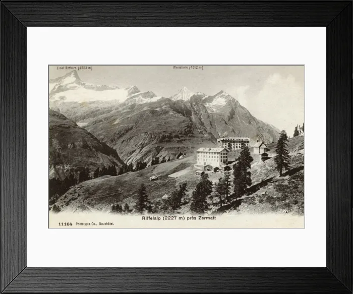 Framed Print : Rieffelalp nr Zermatt, Switzerland, Zinalrothorn & Weisshorn Framed Print : Rieffelalp nr Zermatt, Switzerland, Zinalrothorn & Weisshorn