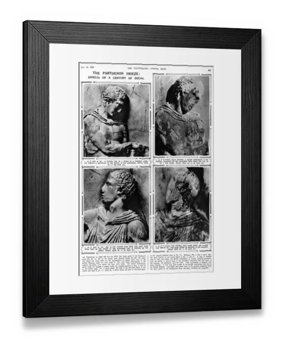 Framed Print : Parthenon frieze, effects of a century of decay Framed Print : Parthenon frieze, effects of a century of decay