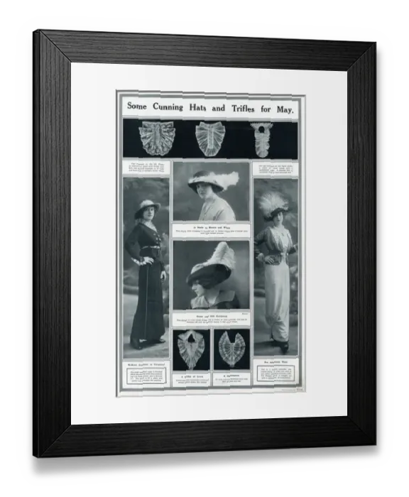 Framed Print : Intricate laced jabot for May 1913 Framed Print : Intricate laced jabot for May 1913