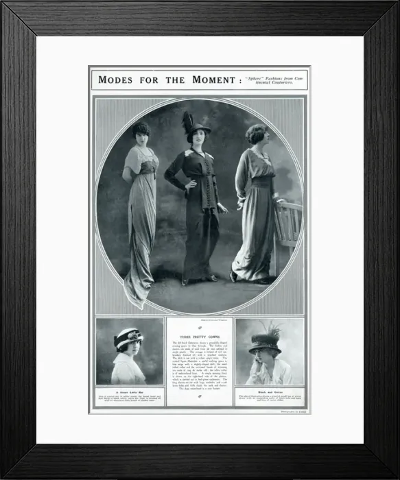 Framed Print : Latest evening, walking and morning clothing 1913 Framed Print : Latest evening, walking and morning clothing 1913