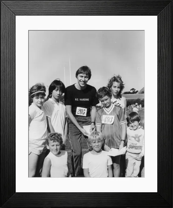 Framed Print : David Moorcroft, British runner, in Cornwall Framed Print : David Moorcroft, British runner, in Cornwall