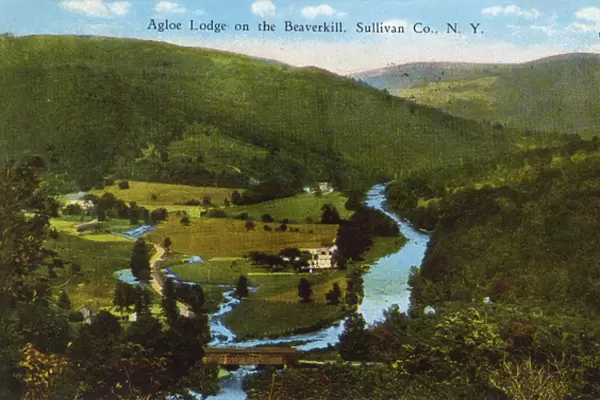 Aerial view, Agloe Lodge, Sullivan County, NY State, USA