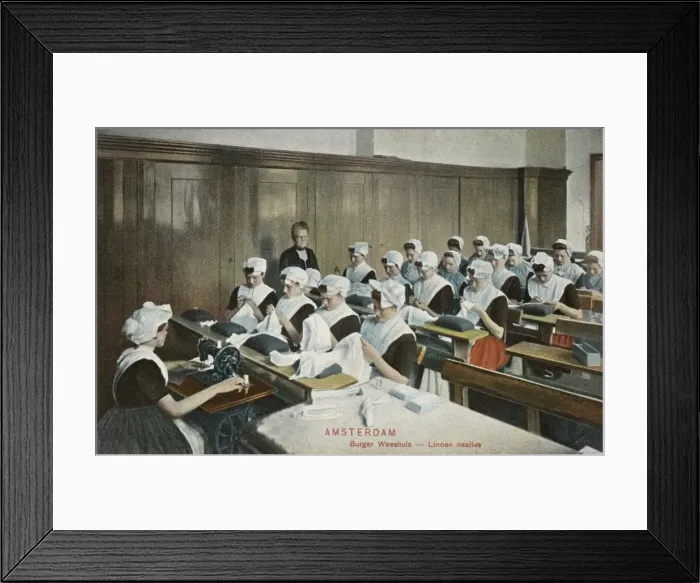 Framed Print : Amsterdam Burger Weeshuis (Orphanage) - Linen Sewing Lessons Framed Print : Amsterdam Burger Weeshuis (Orphanage) - Linen Sewing Lessons