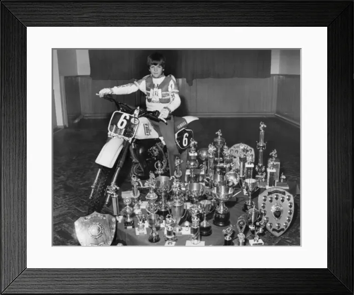 Framed Print : Young boy with all his trophies, West Country Framed Print : Young boy with all his trophies, West Country