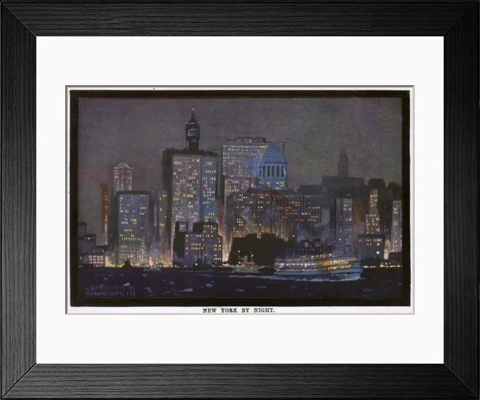 Framed Print : View of New York City by night, USA Framed Print : View of New York City by night, USA