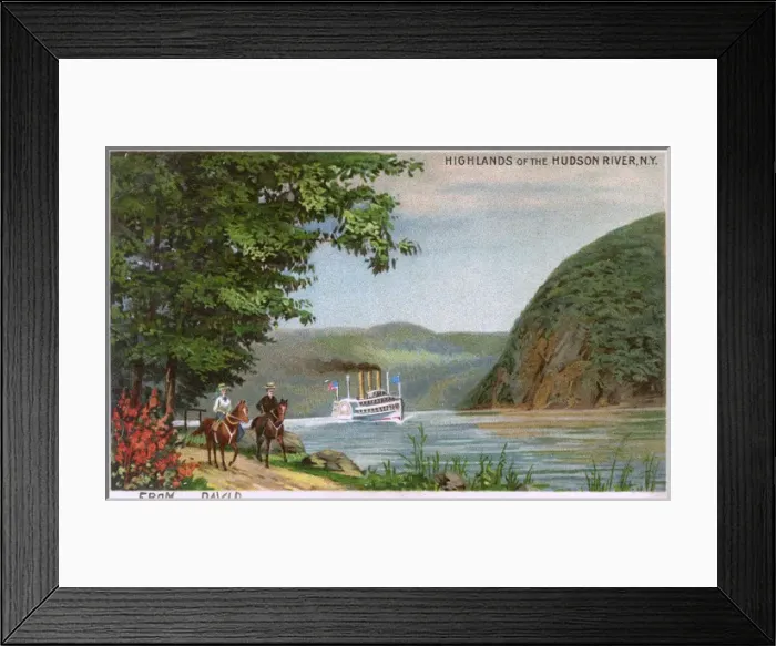 Framed Print : Steamer on Hudson River Highlands, New York State, USA Framed Print : Steamer on Hudson River Highlands, New York State, USA