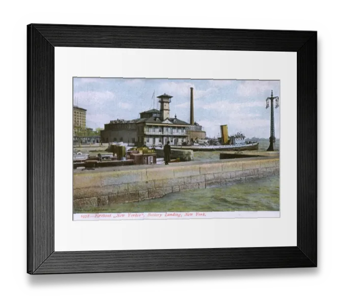 Framed Print : New Yorker fireboat at Battery landing, New York City, USA Framed Print : New Yorker fireboat at Battery landing, New York City, USA