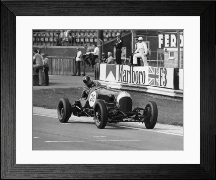 Framed Print : Gordon Russell racing in Bentley at Silverstone, Northants Framed Print : Gordon Russell racing in Bentley at Silverstone, Northants