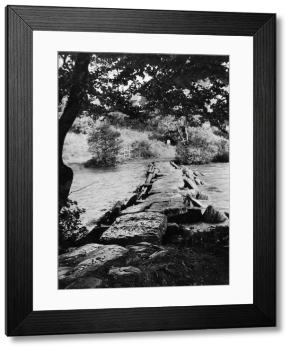 Framed Print : View across Tarr Steps, Exmoor, Somerset Framed Print : View across Tarr Steps, Exmoor, Somerset