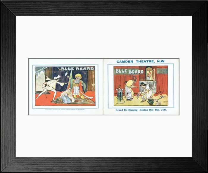 Framed Print : Flyer for Bluebeard by Hugh Mytton - Front and Back cover Framed Print : Flyer for Bluebeard by Hugh Mytton - Front and Back cover