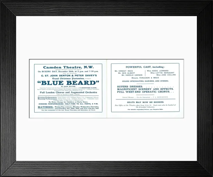 Framed Print : Flyer for Bluebeard by Hugh Mytton - Interior Framed Print : Flyer for Bluebeard by Hugh Mytton - Interior