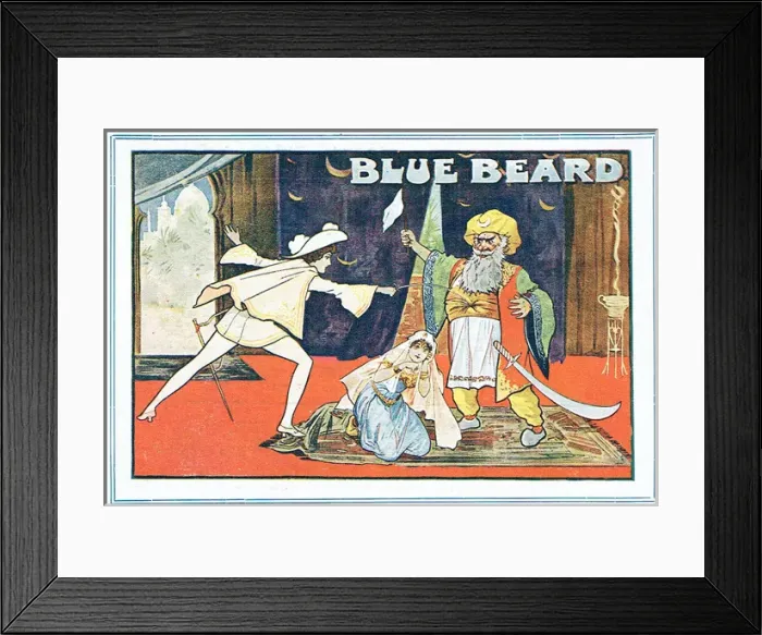Framed Print : Flyer for Bluebeard by Hugh Mytton - Back cover Framed Print : Flyer for Bluebeard by Hugh Mytton - Back cover