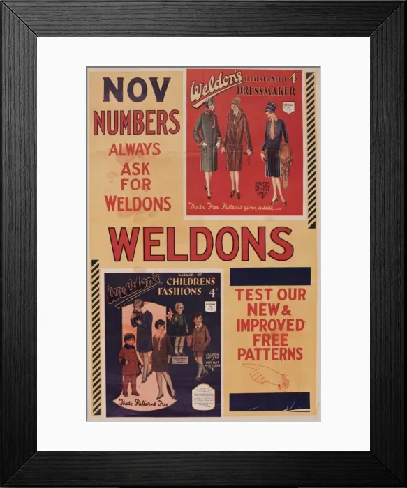 Framed Print : Weldons clothing patterns Framed Print : Weldons clothing patterns
