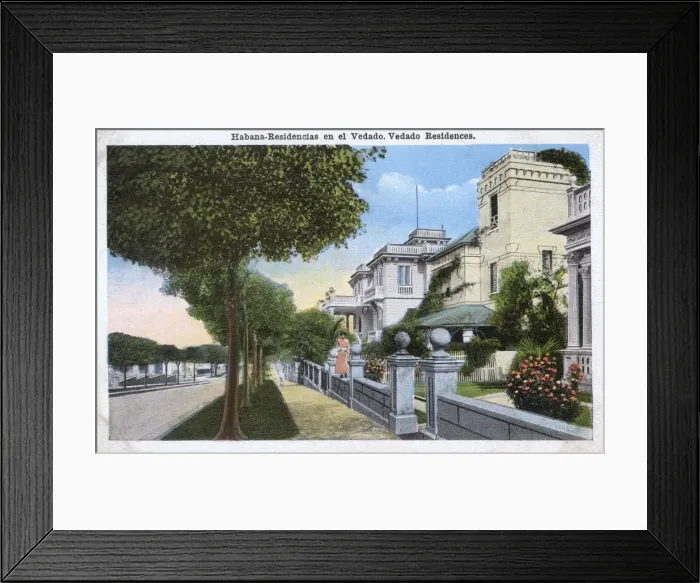 Framed Print : Residential street, Vedado, Havana, Cuba Framed Print : Residential street, Vedado, Havana, Cuba