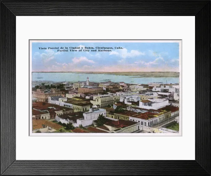 Framed Print : Aerial view of city and bay, Cienfuegos, Cuba Framed Print : Aerial view of city and bay, Cienfuegos, Cuba
