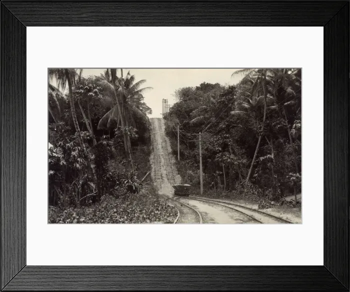 Framed Print : Steep hillside with railway track Sydhaus Oerne, Pacific Framed Print : Steep hillside with railway track Sydhaus Oerne, Pacific