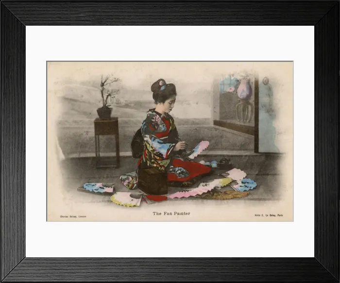 Framed Print : The Fan Painter - Japan Framed Print : The Fan Painter - Japan