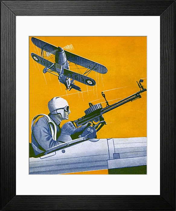 Framed Print : Gunner in a fighter plane