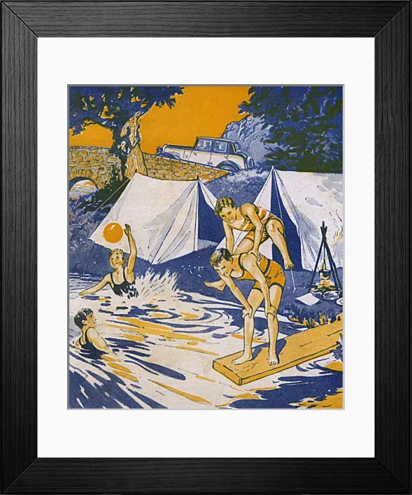 Framed Print : Boys on a camping trip Framed Print : Boys on a camping trip