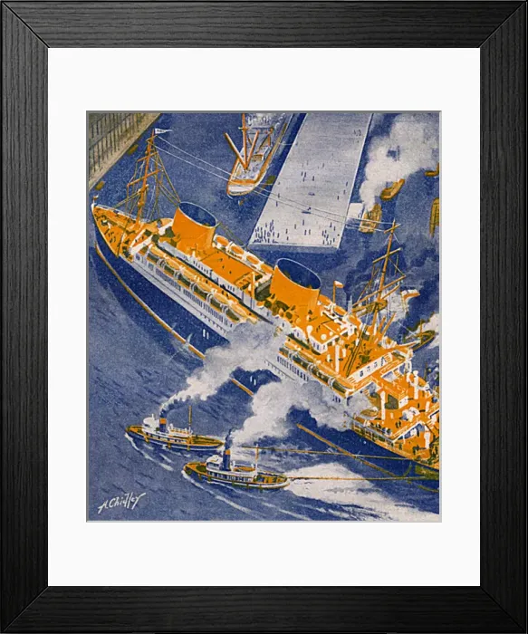 Framed Print : A Monster of the Ocean Speedway - ocean liner Framed Print : A Monster of the Ocean Speedway - ocean liner
