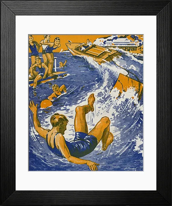 Framed Print : Pranks in the Briny - aqua planing Framed Print : Pranks in the Briny - aqua planing