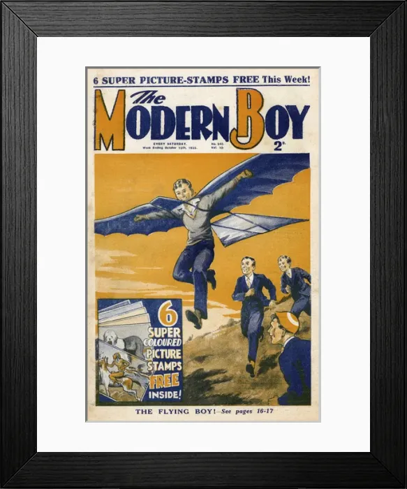 Framed Print : The Modern Boy featuring the Flying Boy Framed Print : The Modern Boy featuring the Flying Boy