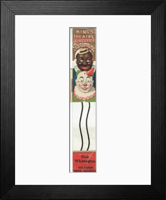 Framed Print : Dick Whittington. Bookmark advertising The Kings Theatre Framed Print : Dick Whittington. Bookmark advertising The Kings Theatre